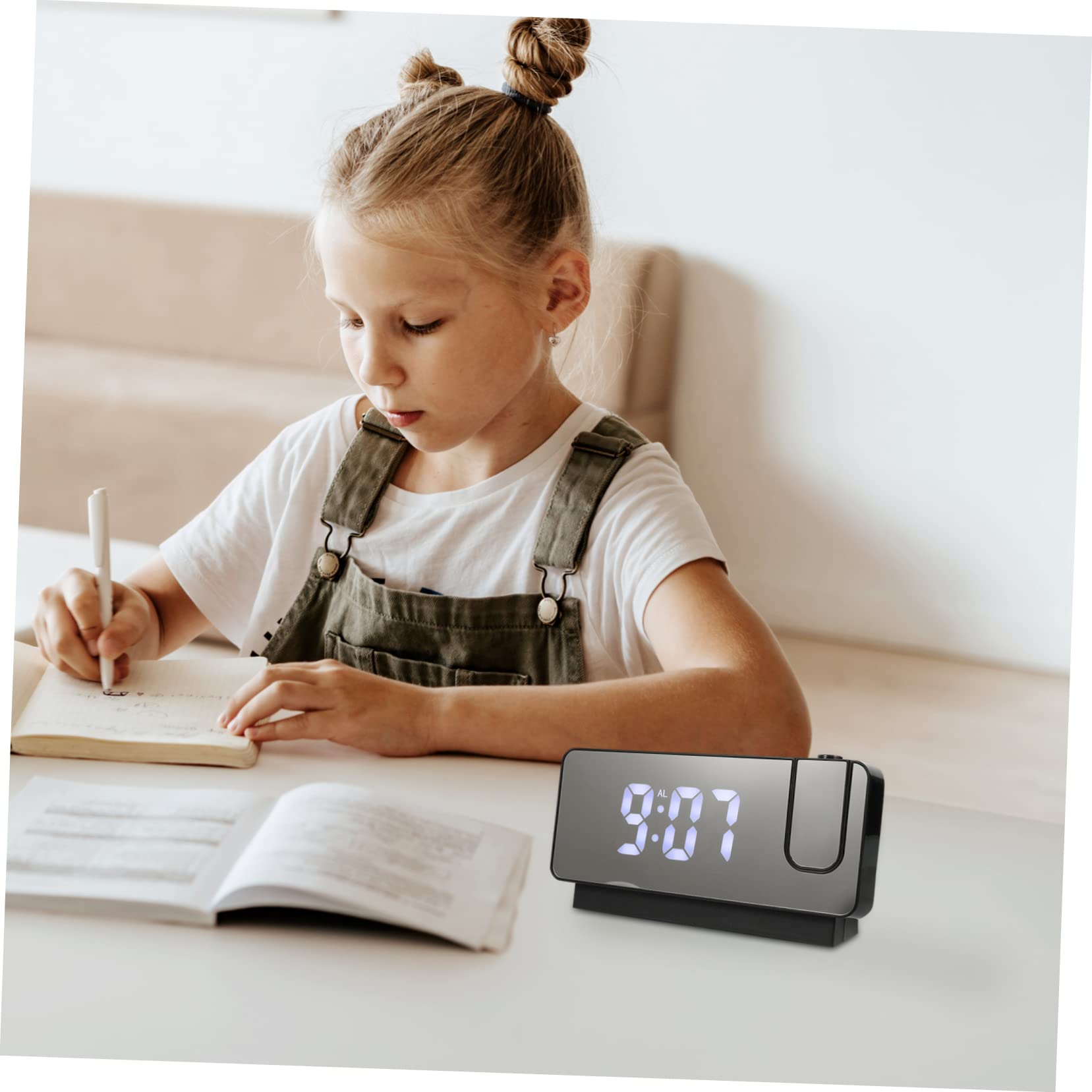 2sätze Projektionswecker Mit USB- Digitale Anzeige Einstellbare Helligkeit Für Schlafzimmer Und Büro Nachtlichtfunktion Stilvolles Design Für