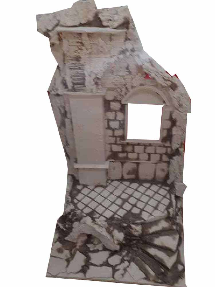 Presepe Completo Sughero e Legno Napoletano Tempio per pastori 35 cm Crib 40x45 cm Alto 90 cm pastori statuine presepe ricevi Un Portachiavi S.G. ARMENO Artigianali Shepherds Crib nic 120
