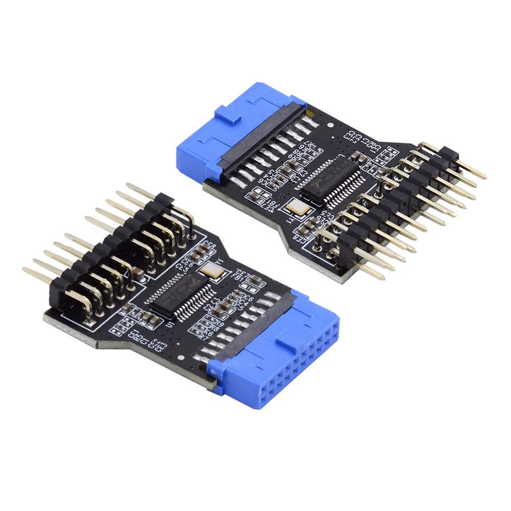 Xiwai USB-Adapterkabel – 2x USB 2.0 9-Pin Auf USB 3.0 20-Pin, Reversibel Für Motherboard & Gehäuse