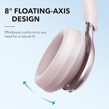 soundcore by Anker, Space One kablosuz kulaklık, adaptif aktif gürültü azaltma, 2 kat daha güçlü ses kapatma, 40 saat ANC pil gücü, uygulama kontrolü, yüksek çözünürlüklü ses, hafif tasarım, Bluetooth