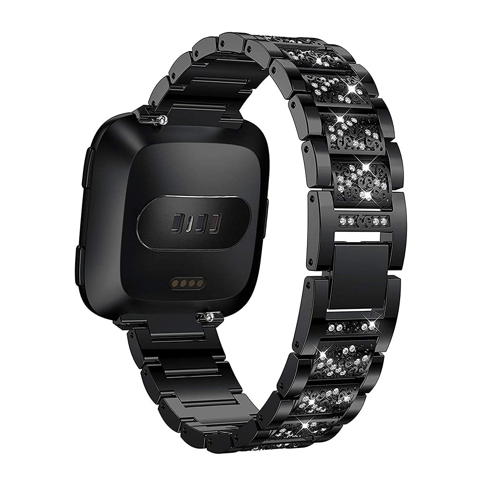 AISPORTS Compatible with Fitbit Versa 4/Sense 2 Strap for Women, Crystal Bling Glitter Diamonds Rhinestones Jewelry Metal Bracelet Sport Wristband Replacement Strap for Fitbit Versa 4/Sense 2 — image 1