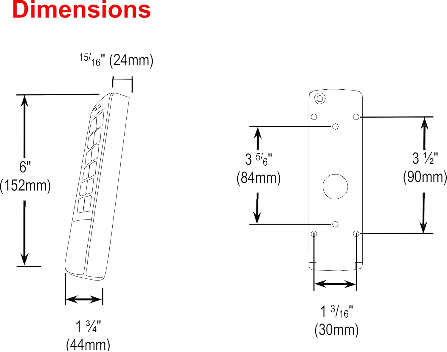 Seco-Larm SK-2323-SDQ Pack of 3 Weatherproof Digital Access Keypads, Mullion-Style, 1010 User Codes, Dual 1A Form C Relays, Weather-Resistant, 2 Multi-Colored Status LEDs, Optical Tamper Sensor