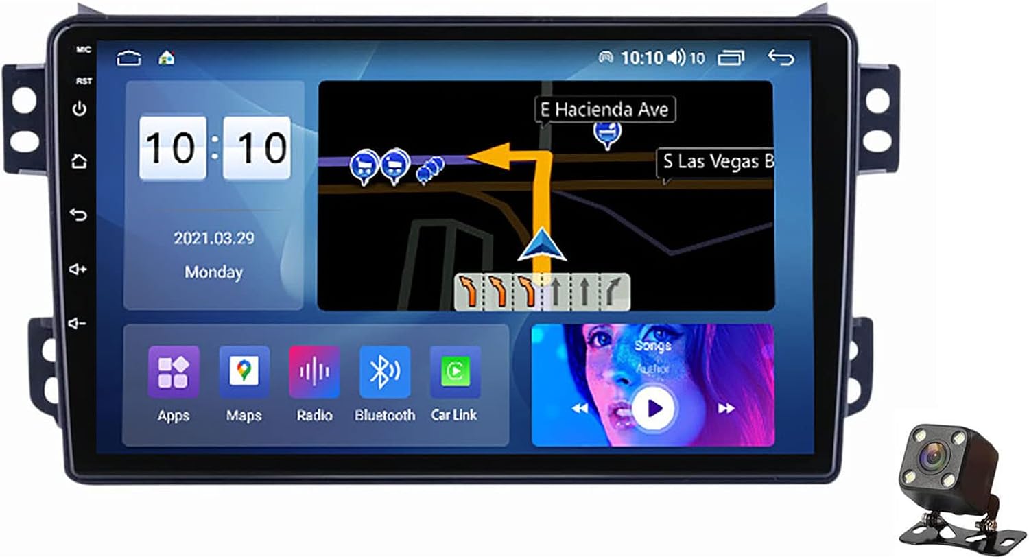 Double Din Android 10 with 9 inch Touch Screen Car DVD Multimedia Player Radio for Opel Agila 2008 2009 2010 2011 2012 2013 2014 Car Stereo Autoradio Navigation GPS