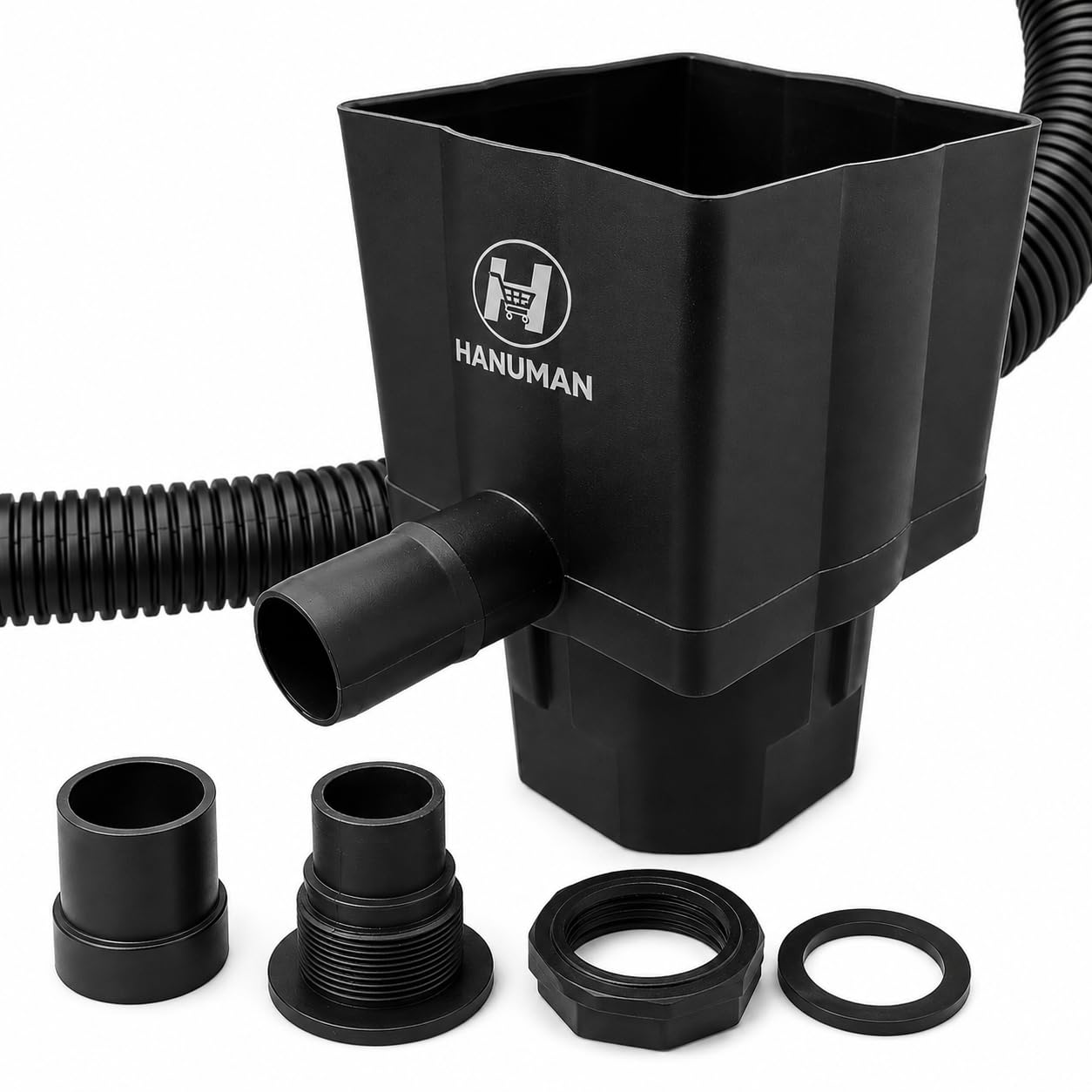 Hanuman Rainwater Diverter Kit for Water Butt – Fits Round & Square Downpipes – Water Saving Connector