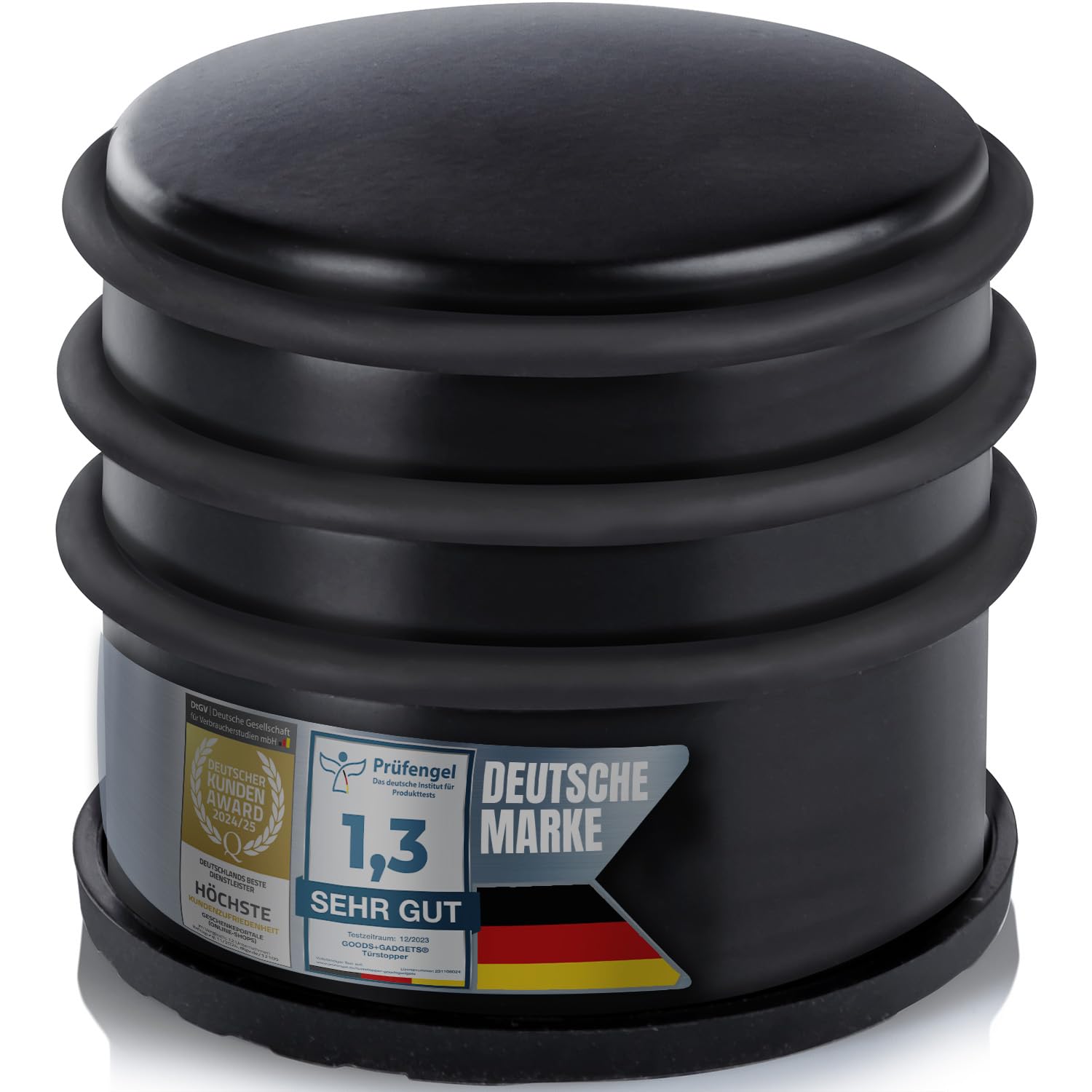 Designer Stainless Steel Doorstop Rubber Door Buffer Door Holder Stopper 1,2kg (Black 7x6 cm, 1 Piece)
