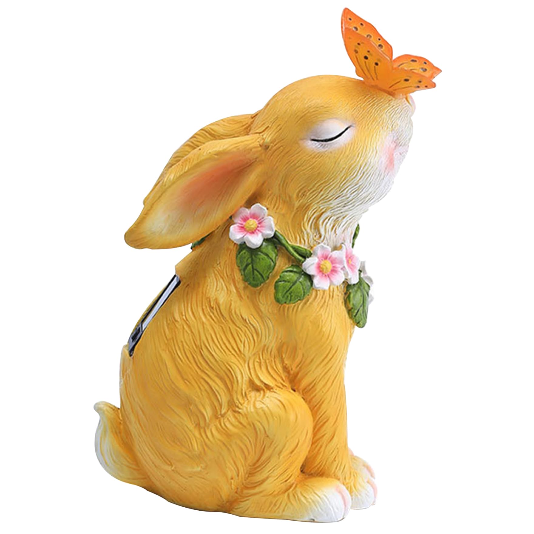 Décoration de jardin solaire lapin jaune pour animer vos soirées en terrasse