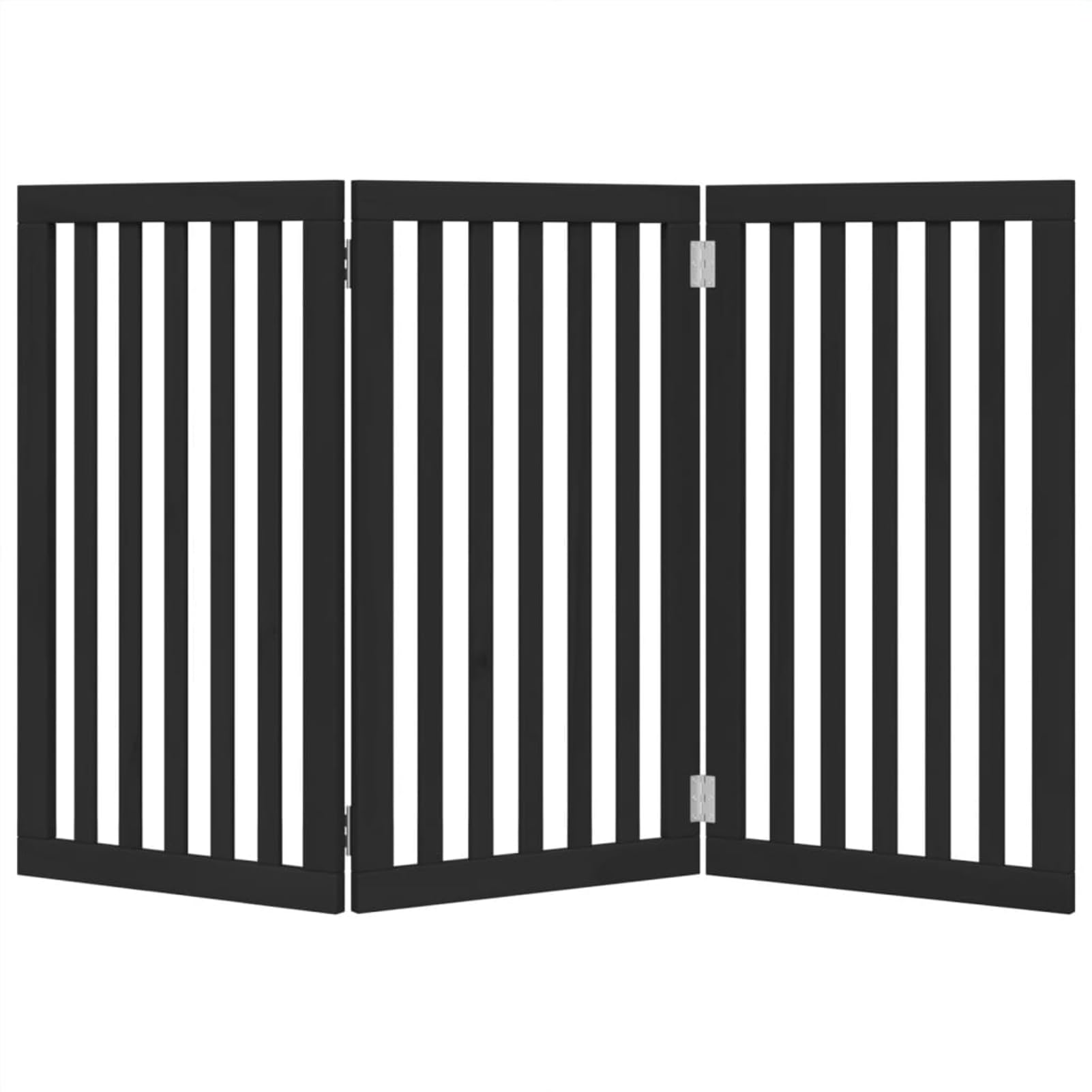 Gecheer Puerta para Perros Plegable 3 Paneles Madera álamo Negra 150 cm Modelo LYKQY-352254ES