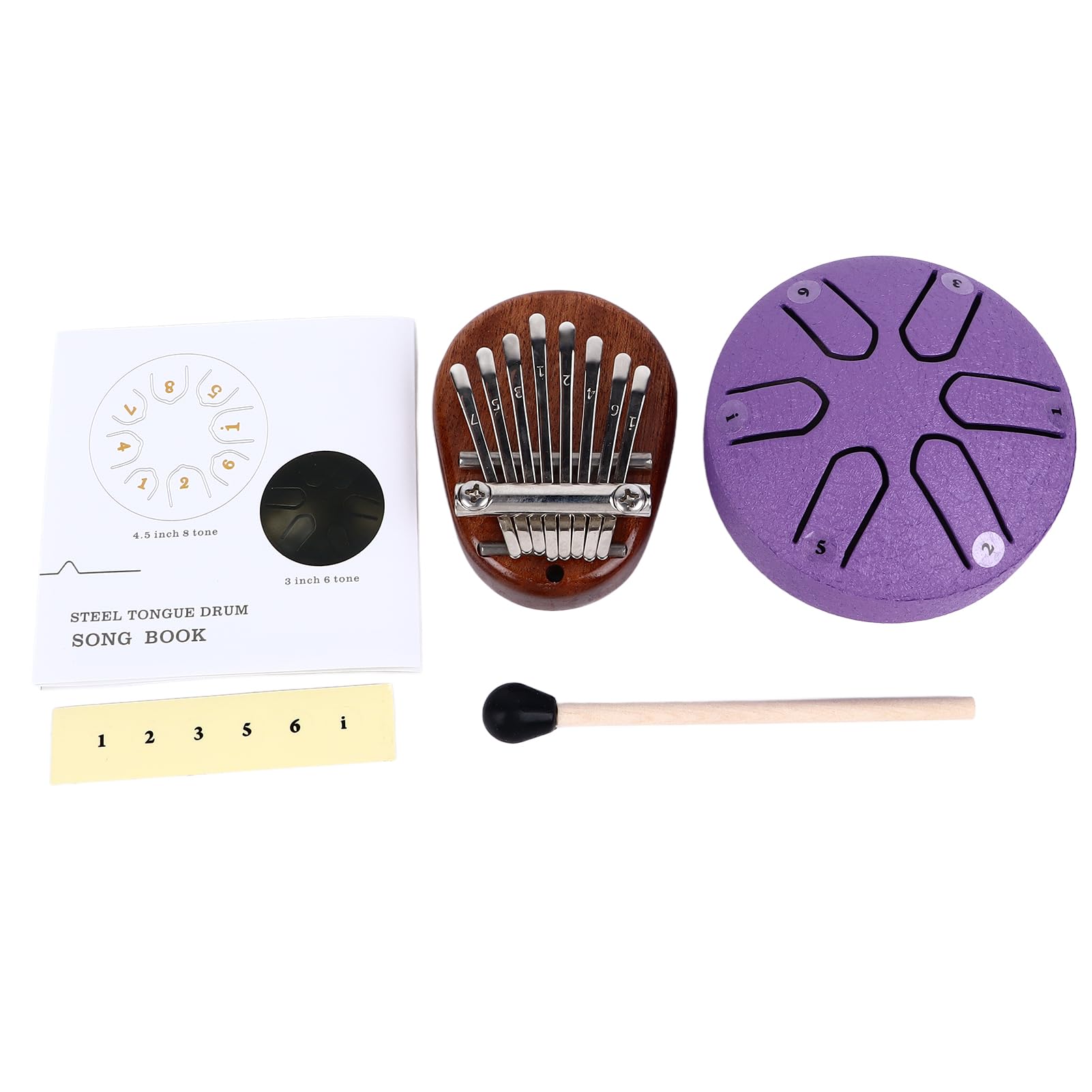 M MBAT 6 Pouce Tambour De Langue En Acier 8 Tune Main Pan Tambour RéServoir Tambour Accrocher