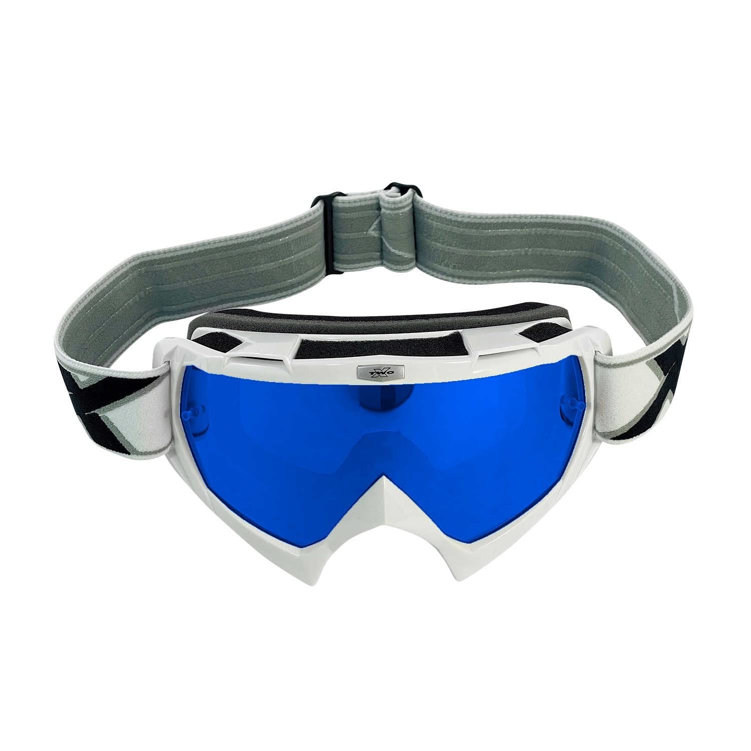 Lunettes de motocross TWO-X Race avec effet miroir bleu glacé - Lunettes MX lunettes de moto à effet miroir Enduro Motocross lunettes de protection MX anti-rayures