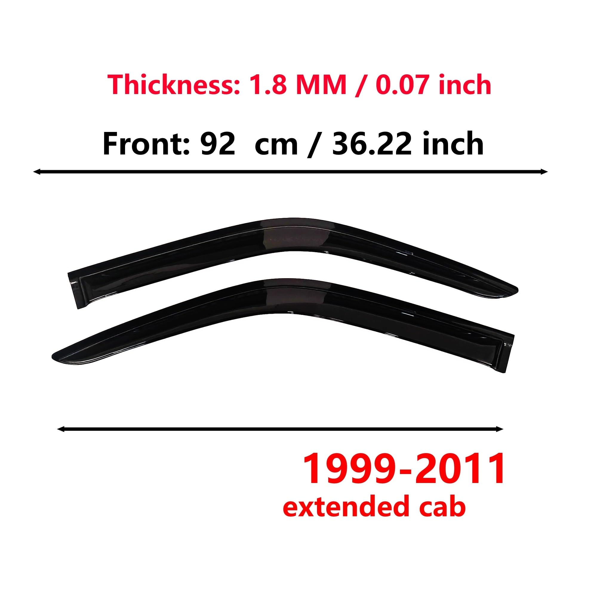 Derivabrisas Delanteros 2 Viseras para Ventanas De Automóvil, Protectores contra La Lluvia, Parasol, Cubierta para Ford para Ranger 1999-2011 Cabina Extendida Visera Solar