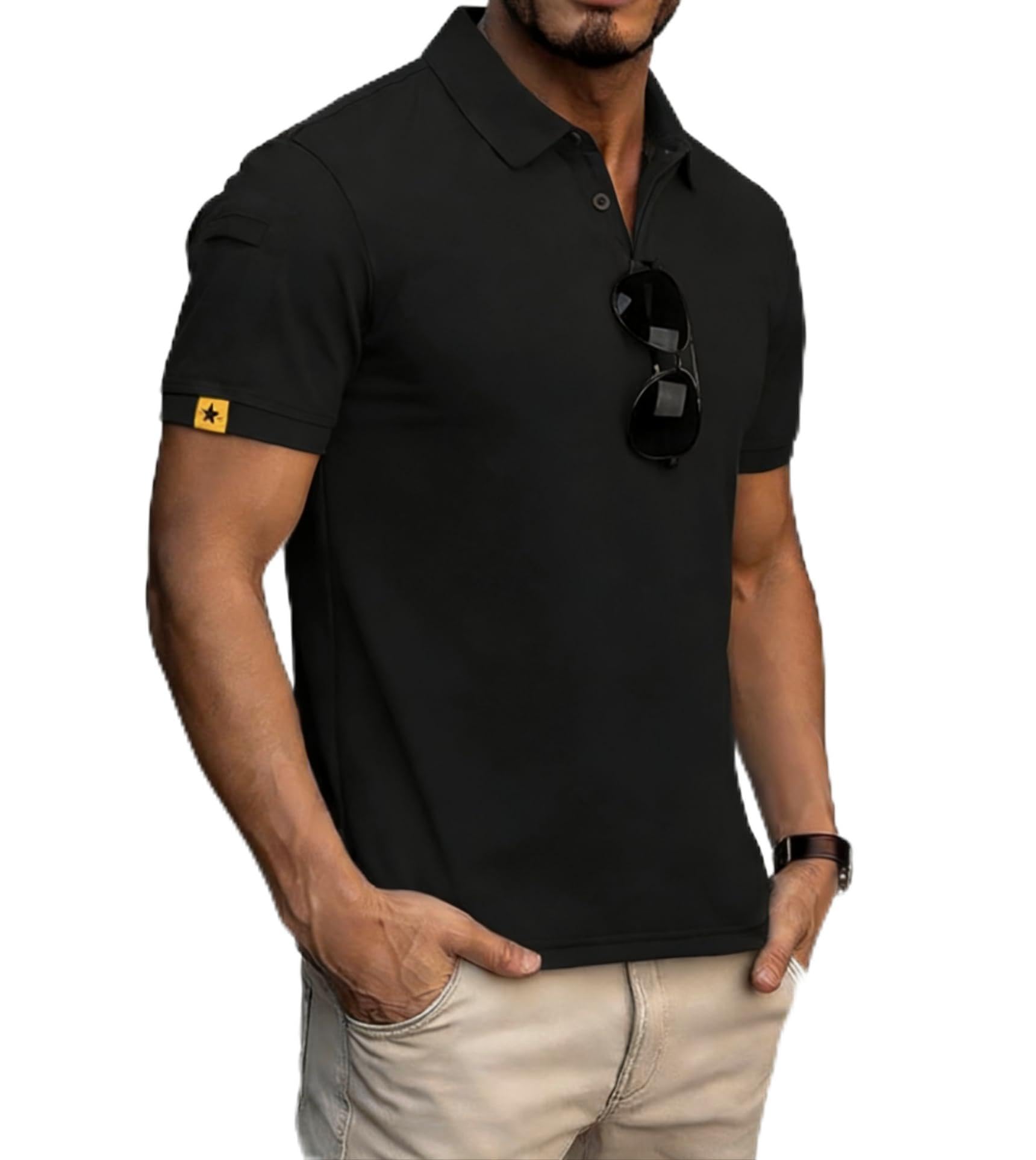 JACKETOWN Poloshirts Herren Kurzarm Atmungsaktives Schnelltrocknend Poloshirts Männer Tennis Sommer Knopfleiste T-Shirts Männer Casual Sport Shirt Basic Regular Fit Golf Polohemd