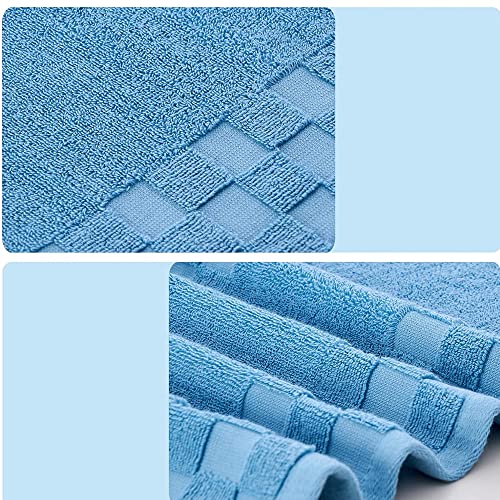 Image of Sulfar 100% Combed Cotton, 6 Pcs Towel Set - 2 Bath Towels (70 x 140 cm), 2 Hand Towels (40 x 70 cm) and 2 Face (30 x 30 cm) (600 GSM, Pack of 6) Nile Blue