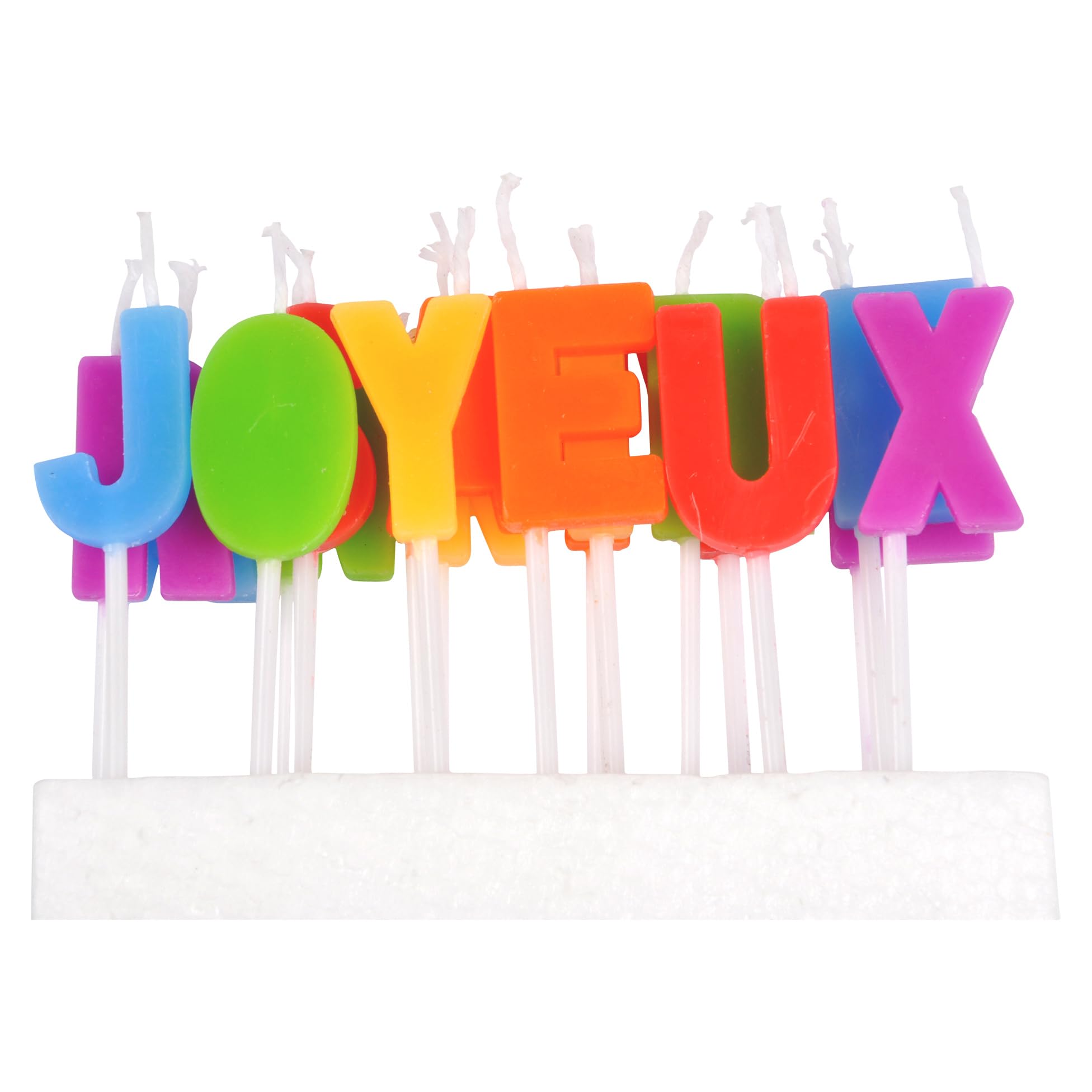 Homéa, Set de 18 Bougies Lettres Joyeux Anniversaire H7 cm Multicolore