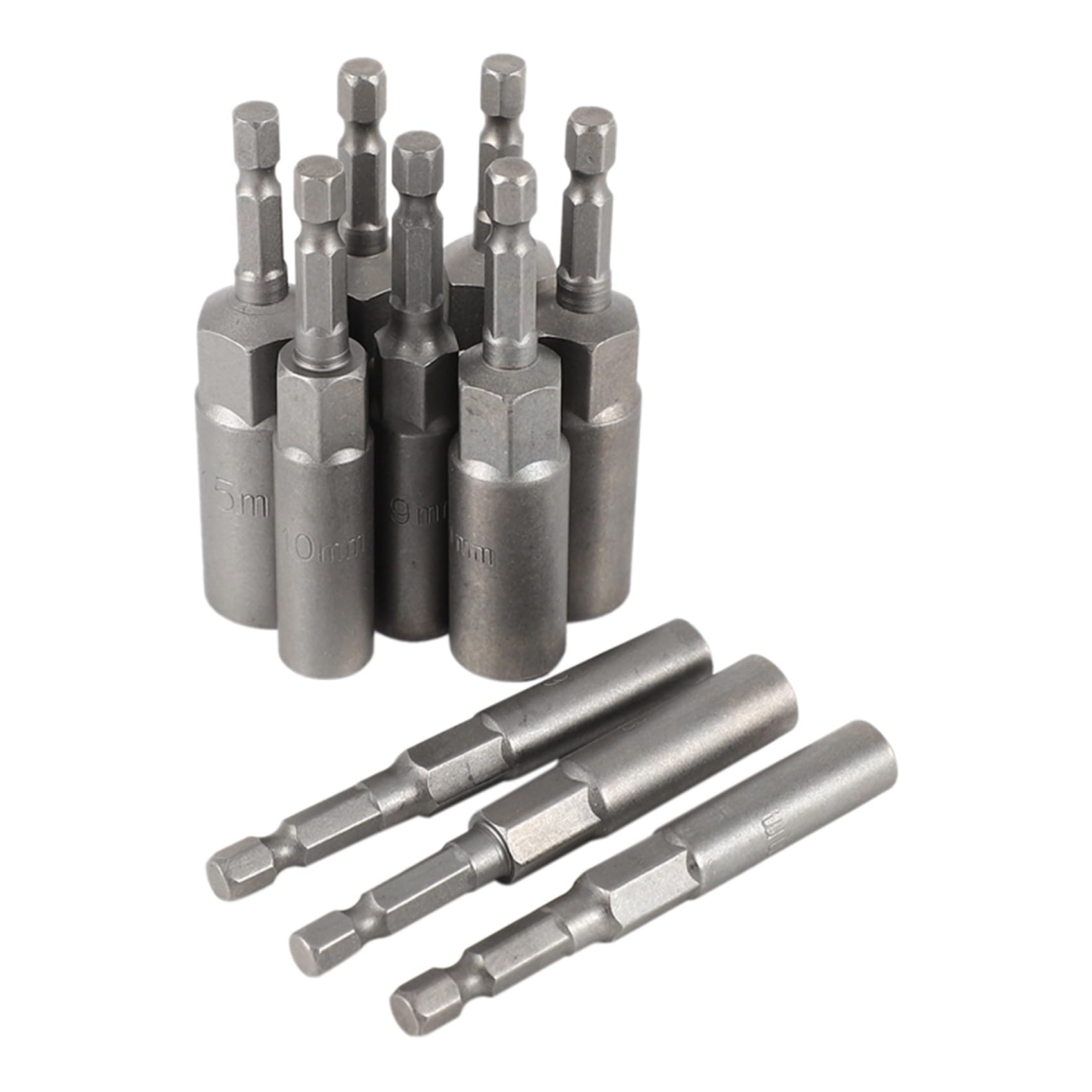 Lot de 30 douilles hexagonales de 6,35 mm - Longue et profonde - 1,27 cm - Pour perceuse à percussion