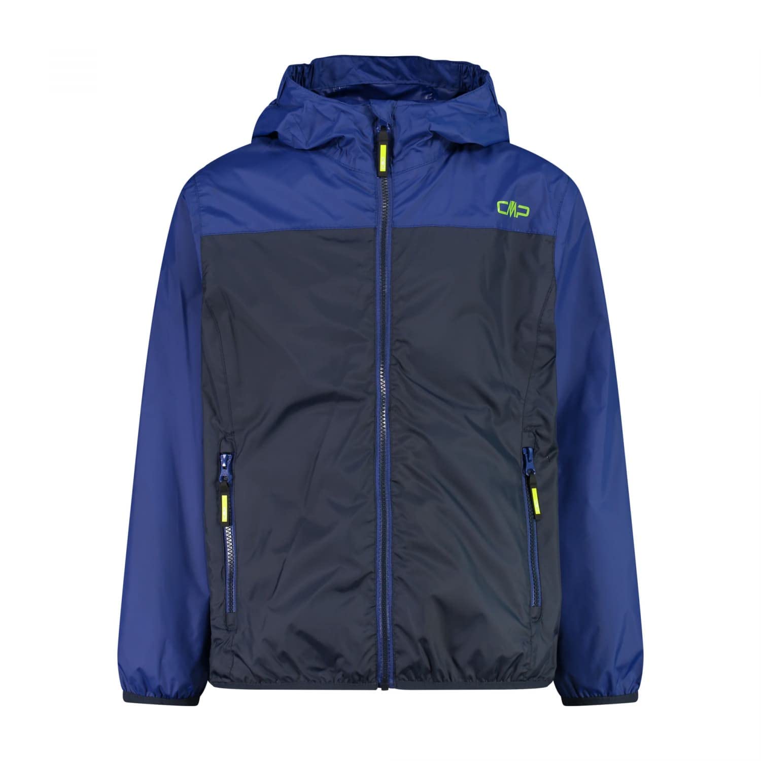 CMP - Kid Jacket Rain Fix Hood, Black Blue, 176
