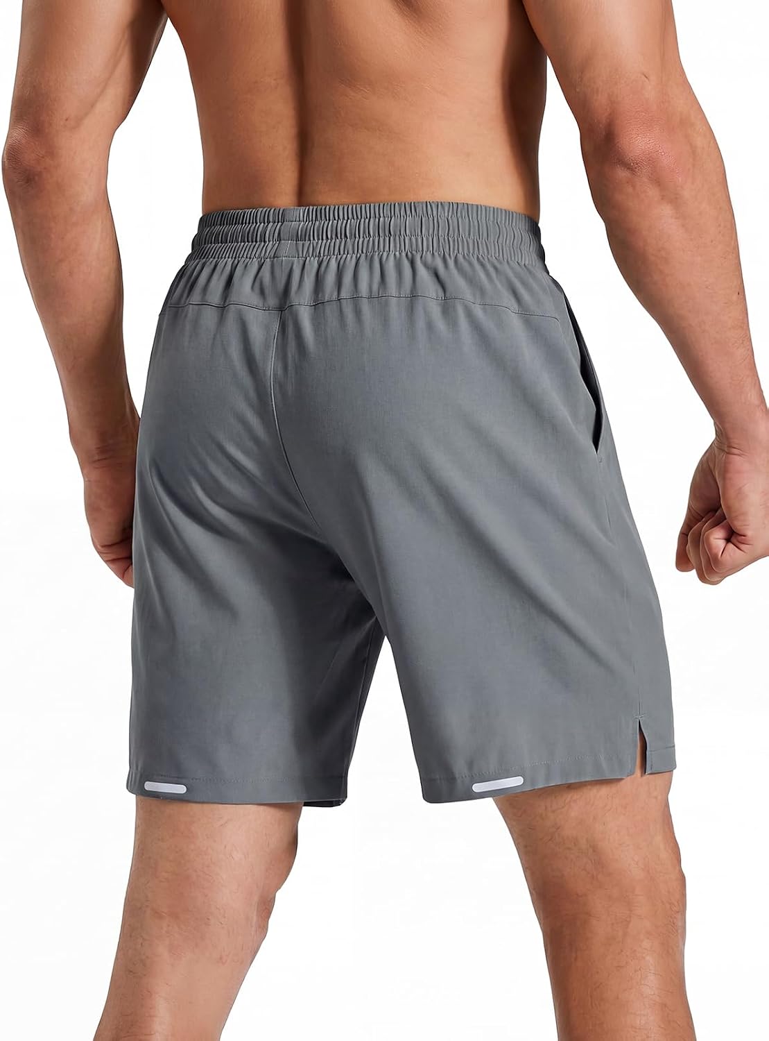 Men's Athletic Running Shorts, Gym Basketball Workout Shorts Quick Dry Lightweight with 2 Zipper Pockets