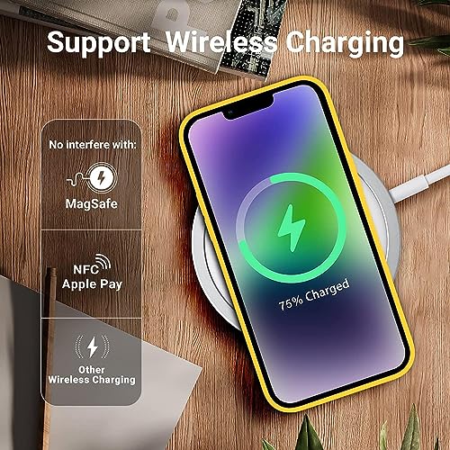 Image of NAFS Silicone Case Compatible with iPhone 14 | Camera Protect Microfiber Lining Cover | Case Cover for iPhone 14 (Yellow)