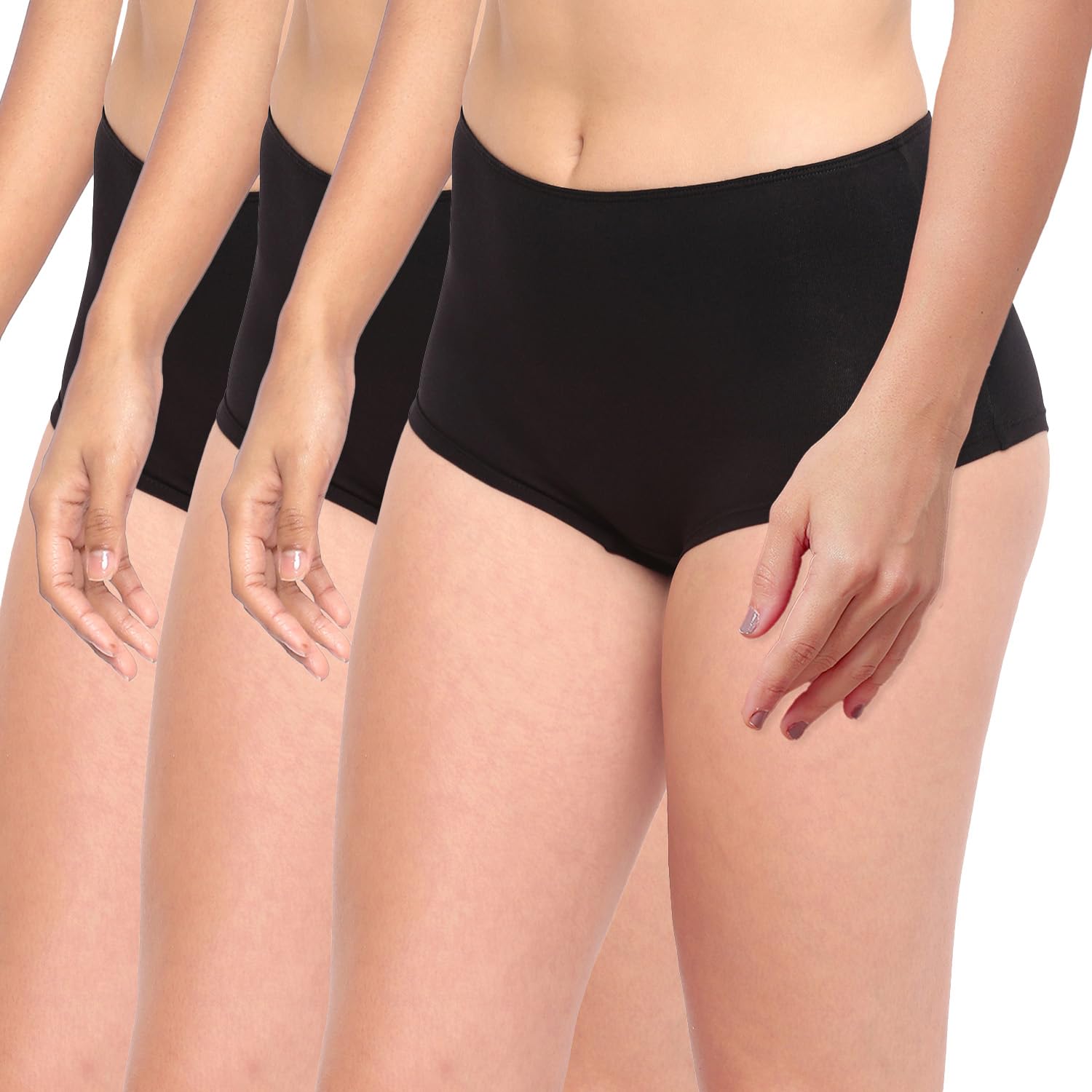 la intimo BASIICS Hanky Panky Antimicrobial Boyshort Brief Panty for Women (Pack of 3)-picture-25