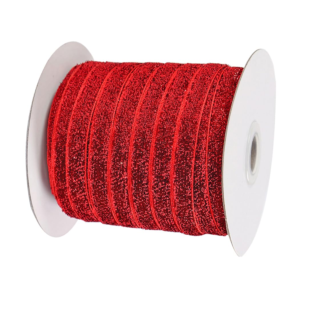 Metallisches Glitzer-Samtband, 45,7 m, 1,9 cm breit, luxuriöses Glitzerband für Geschenkverpackungen, Hochzeitsdekoration, Weihnachtsbasteln, Haarschleifen
