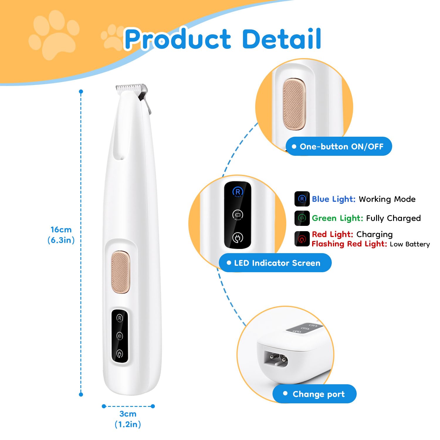 Mcbazel Pet Hair Trimmer - Quiet & Precise Grooming -8 Mcbazel Pet Hair Trimmer - Quiet & Precise Grooming -8