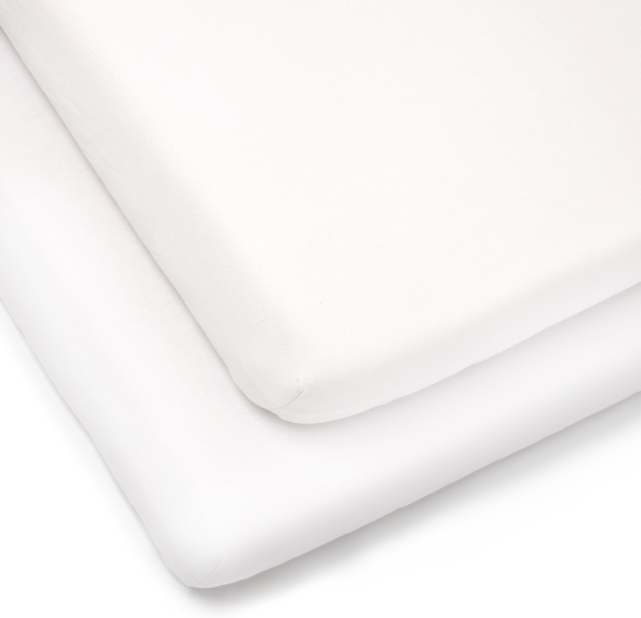 Clair de Lune 2 Pack Fitted Jersey Cotton Cot Sheets 60 x 120 cm (White)