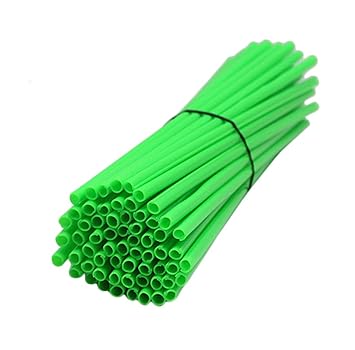 TESWNE 72Pcs Motorcycle Dirt Bike Wheel Rim Spoke Covers Wrap Decor Protector (Green)