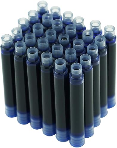 Miniatura 2 de Asvine Hongdian - Juego de 30 cartuchos de tinta azul para pluma estilográfica, cartuchos de recambio de 3.4 mm de diámetro interior