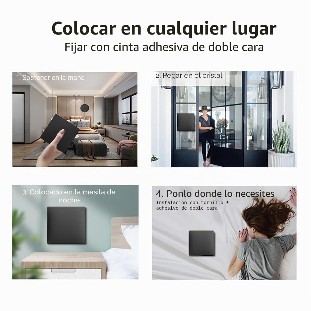 Interruptor Inalámbrico, 3 Interruptores de Iluminación Sin Batería Inalámbricos de Ida y Vuelta Con Transmisor y Controlador Receptor RF433 10A 240V (Kit 2 Vías)