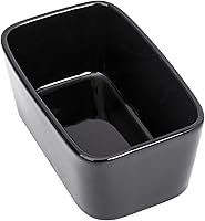 Vista 2 de Mantequillera con tapa y cuchillo, recipiente de cerámica para mantequilla con tapa de bambú para encimera, platos de mantequilla más grandes