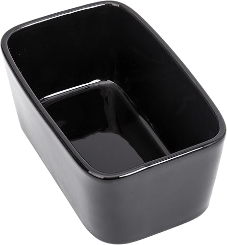 Miniatura 2 de Mantequillera con tapa y cuchillo, recipiente de cerámica para mantequilla con tapa de bambú para encimera, platos de mantequilla más grandes con