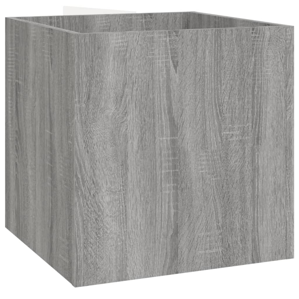 Juego de percheros Sonoma gris madera muebles de pasillo con banco cajón espejo y jardinera para almacenamiento