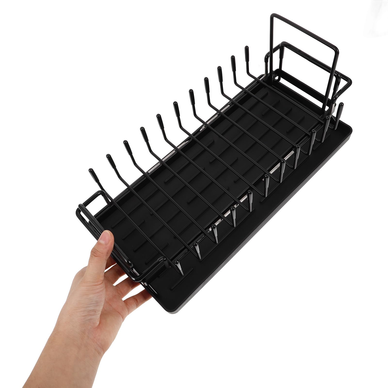 Scolapiatti Estensibile Nero in Acciaio Inox, Capiente per Cucina