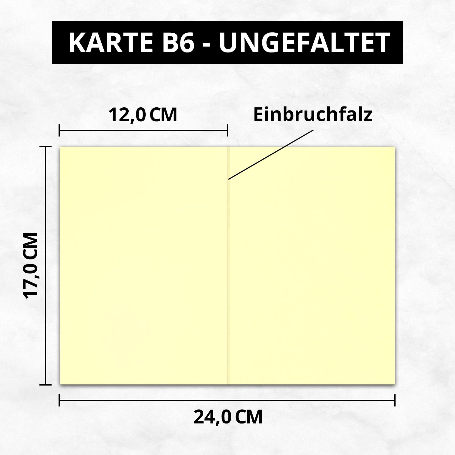 FarbenFroh Lot de 200 cartes pliantes - Format B6 - Avec enveloppes - Jaune pastel (jaunes) - 120 x 170 mm - Idéal pour cartes d'invitation, mariage, baptême, communion, confirmation - Marque :