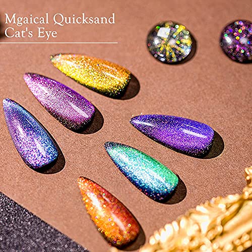 MTSSII Cat Eye Gel Set, UV Nagellack Magnetisch Set, Gel Nagellack Magnet Shellac Set, 6 Farben Glitzer Galaxie Gel… – Bild 5