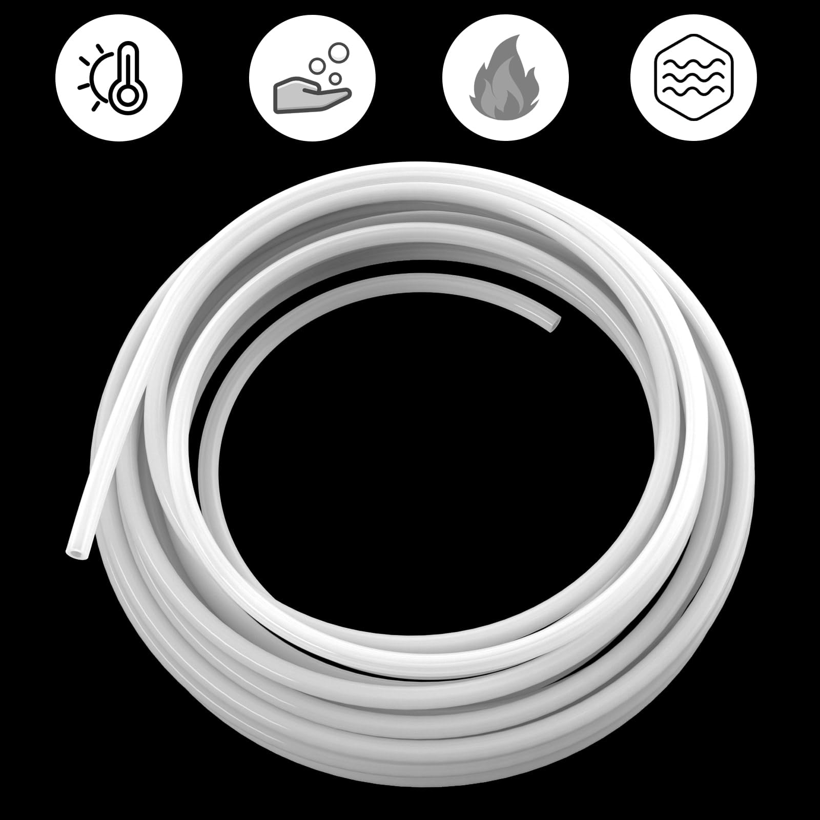 Przewód PTFE 2,5mm ID × 4mm OD, 5-metrowa rura PTFE do drukarki 3D, dla Bambu Lab X1/X1C/A1/A1mini/P1P/P1S/A1/A1 Mini, dla Creality Ender3 V3/ K1/K1 Max, dla bezpośredniego napędu wydalnika (5 metrów