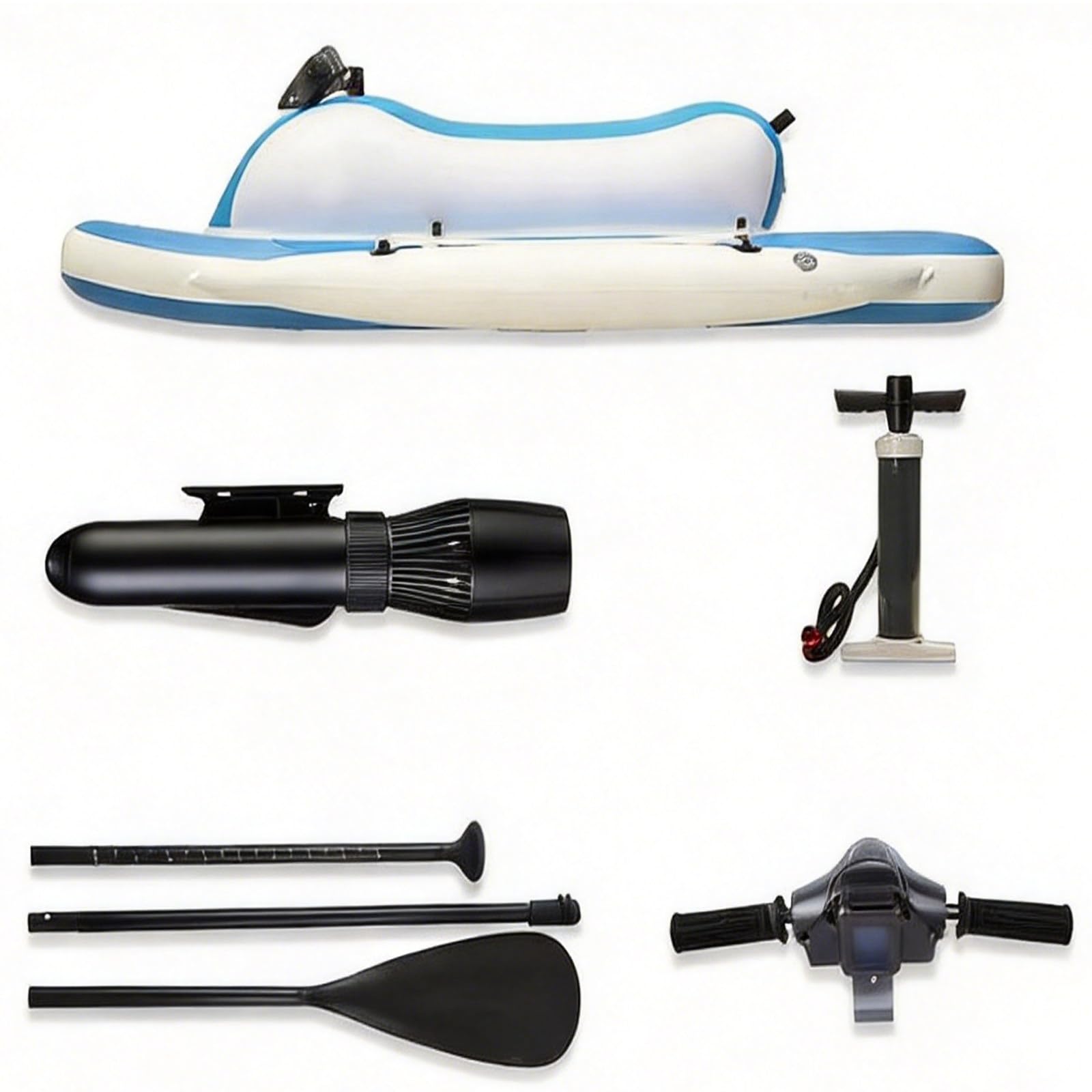 Lpoxuru Electric Inflatable Jet Ski, Multi-Purpose Underwater Scooter, 2-Person Capacity, Foldable Boat with Anti-Slip Deck for Lake and Sea 700w/16A
