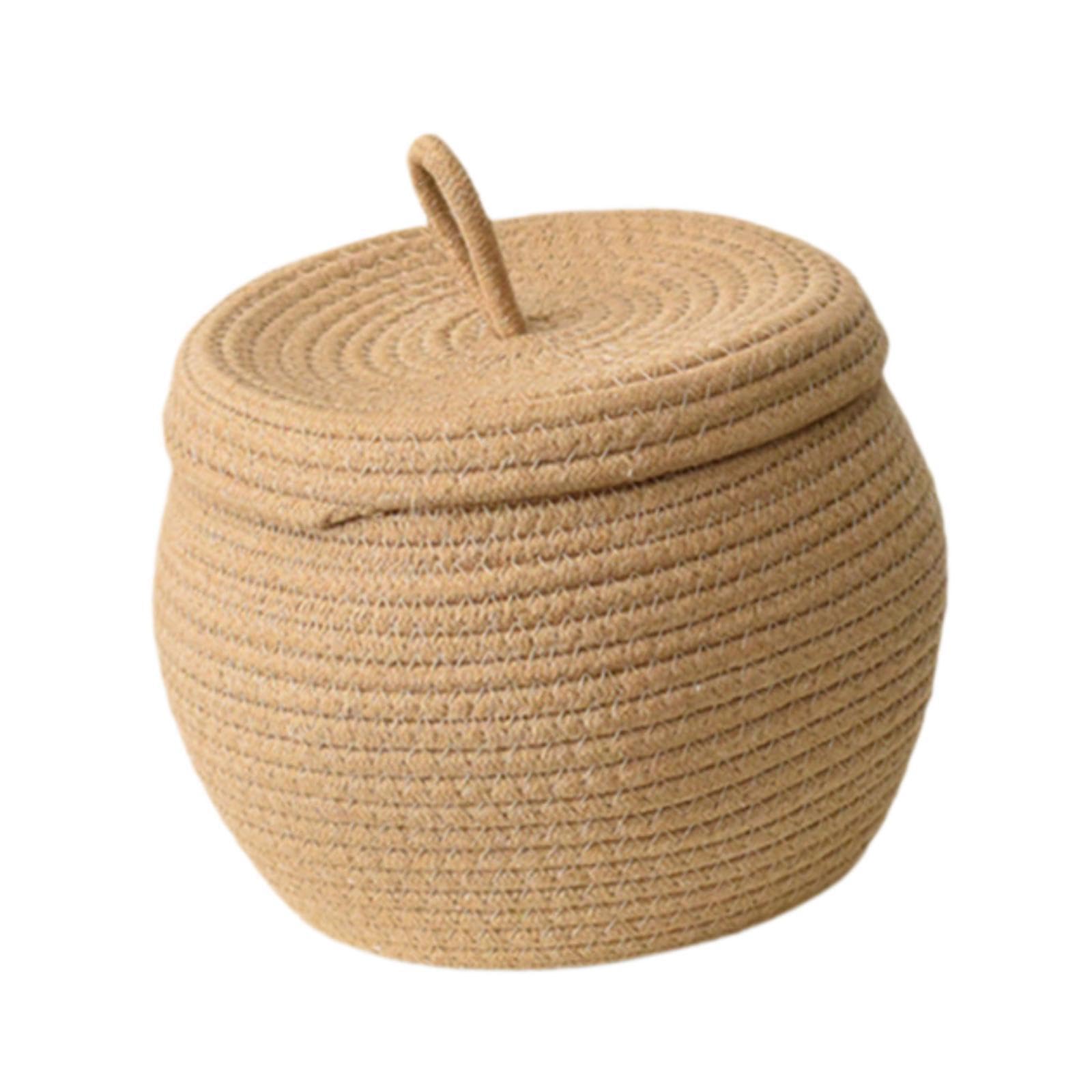 Pixzcsa Woven Basket Cotton Rope Storage Box Stylish Modern Decorative
