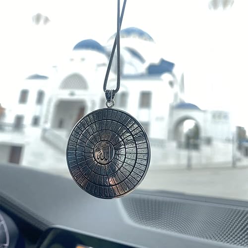 Miniatura 4 de Joyería islámica 99 nombres de Allah (CC) 925 K plata de ley unisex colgante 3 y colgante de coche, Plata esterlina