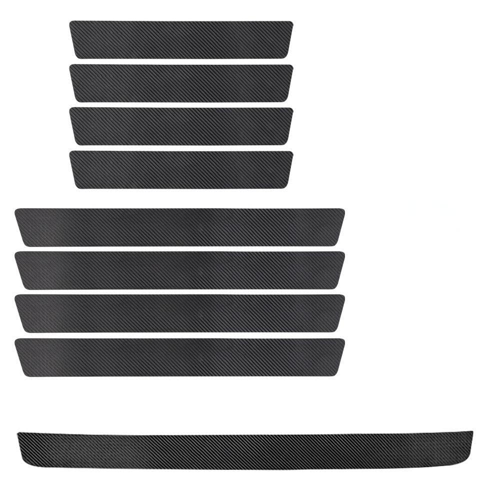 Ybzybsv Normal 9 Pcs Car Sill Protectors Strips Protective For Jaecoo J7 For Phev 2025, Carbon Fiber Car Door Sill Protector Kit Film Car Sticke Anti-Tread