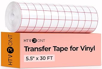 HTVRONT Transfer Tape for Vinyl, 5.5" x 30 FT, Red Alignment Grid