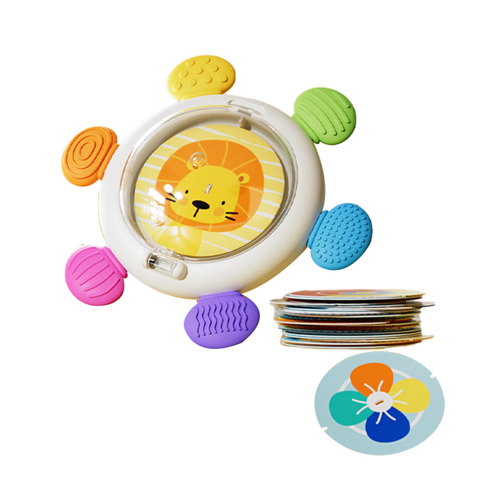 Mordedor de juguete giratorio para niños pequeños con ventosa, juguete sensorial para juegos de baño, juguete giratorio para bebé