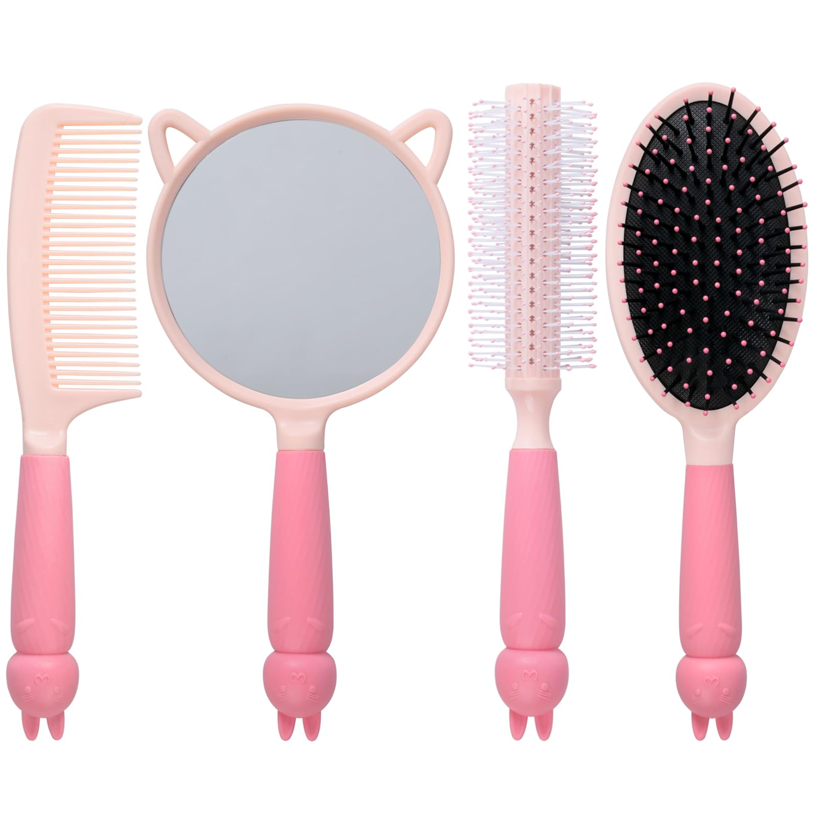 Set 4 Pettini Per Capelli Bambina A Forma Di Fragola - Spazzole In PP Con Denti Fini E Coda Di Topo - 2