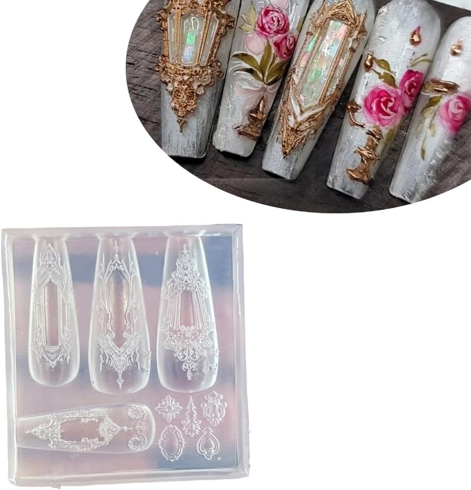 Stylish Nail Art Silicone Mold for DIY Manicure Design Soft Flexible Reusable Nail Charm Tool with Easy Demolding