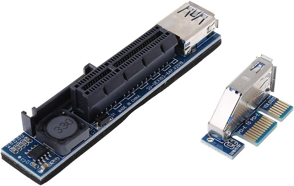 GMSP Add-on Card PCI Express USB 3.0 Adapter Raiser Extender,PCIE Riser Card USB 3.0,PCI-E SATA PCI E Riser PCI Express X1 to X4 Slot