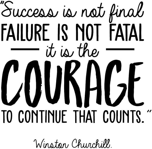 Miniatura 4 de Winston Churchill - Adhesivo decorativo para pared, diseño con frase motivacional para el hogar, entrenamiento, dormitorio, oficina, trabajo (negro)