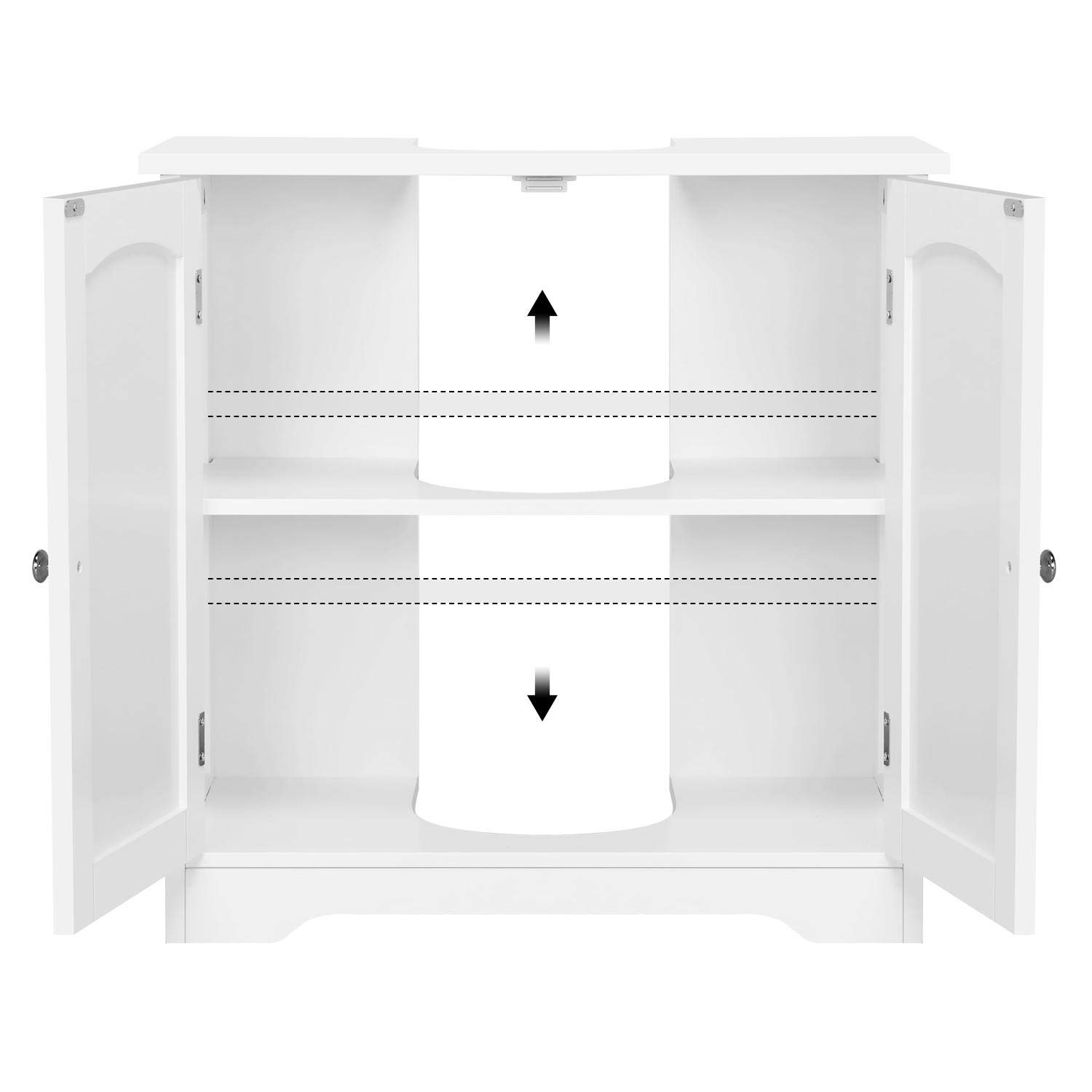 Buy Yaheetech Bathroom Under Sink Freestanding Cloakroom Vanity Basin Storage Cupboard