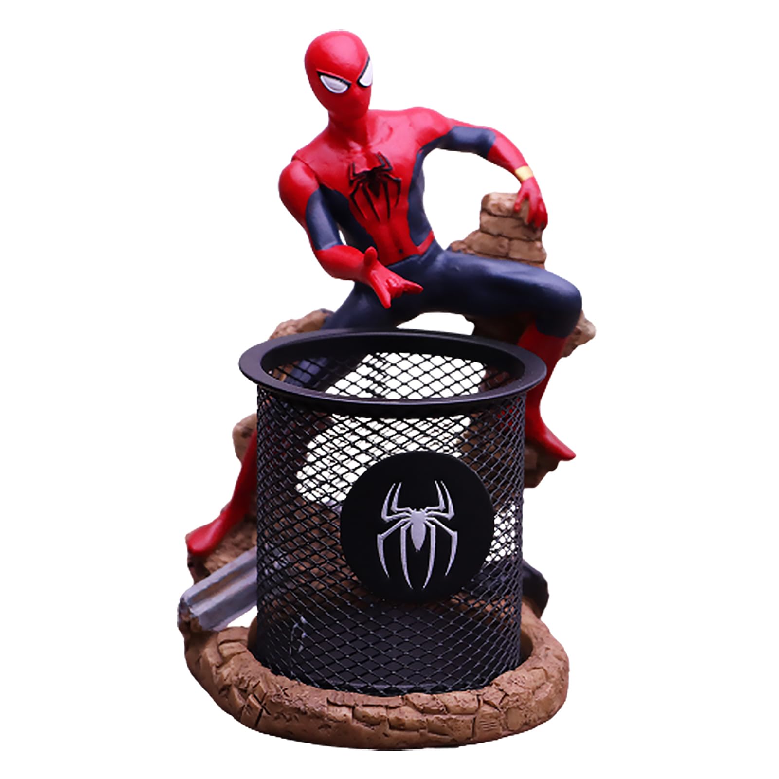 Statue in resina, portapenne per personaggi, decorazione da scrivania, multifunzionale, decorazione da ufficio, idea regalo per captain Spider-Man (stile 5)
