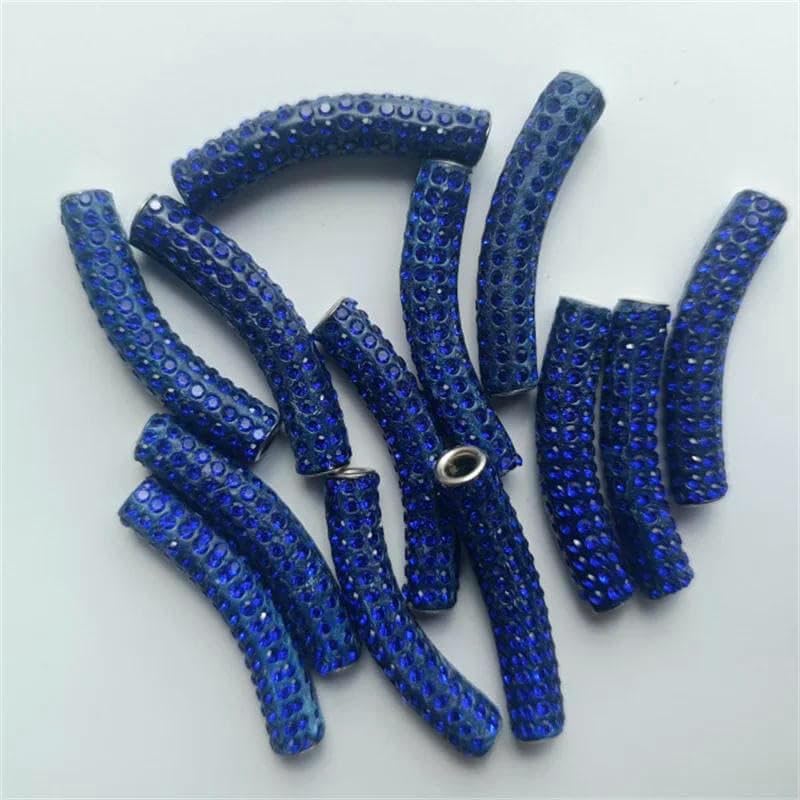 Cuentas sueltas de arcilla blanda con incrustaciones de diamantes AB de 45 mm, accesorios hechos a mano para bricolaje, 6-45 mm, 10 unidades