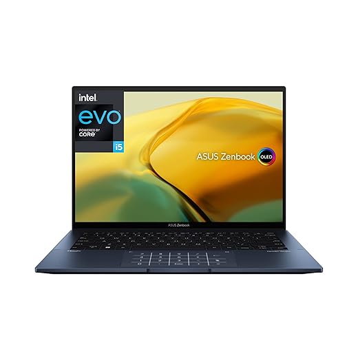 ASUS Zenbook 14 OLED EVO UX3402ZA-KN589W Ordinateur Portable Tactile 14" OLED WQ+ (Core i5-1240P EVO, 16G RAM, 512G SSD PCIE, Windows 11,Technologie Numpad) Clavier AZERTY Français avec Ecran Tactile