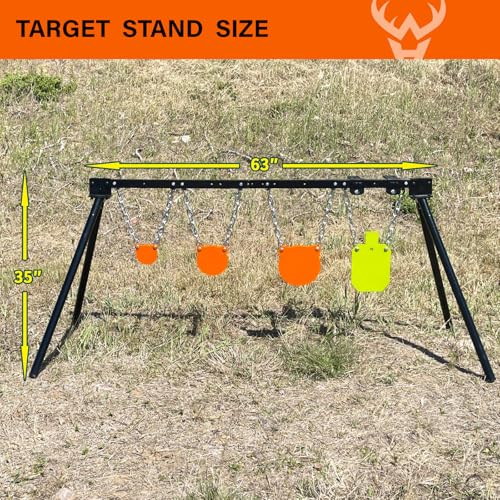 Image of Highwild Expandable AR500 Steel Targets System 3 /8 inch Thick Complete Shooting Targets with Stand, 4 inch, 6 inch, 8 inch Gongs + 7 inch x 12 inch Torso with 1 Stand, 2 Extension Brackets & 4 Mounting Kits